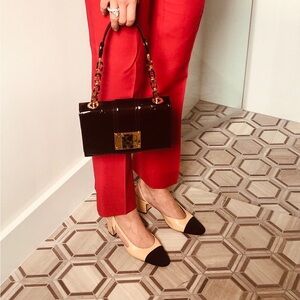 Louis Vuitton Vernice Amarante Patent Leather Shoulder Bag with Gold Hardware